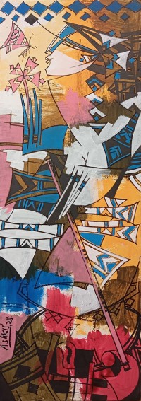 Ashkal, 12 x 36 Inch, Acrylic on Canvas, Figurative Painting, AC-ASH-323